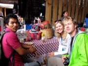 Eating in the town market